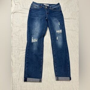 🍁🍁 🎉FINAL PRICE🎉YMI Blue Ankle Cropped Jeans with Distressed Details